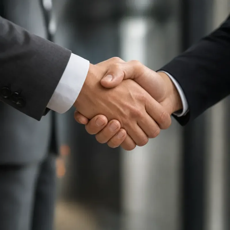Handshake with a vetted vendor partner